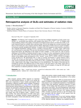 Retrospective Analysis of Gles and Estimates of Radiation Risks