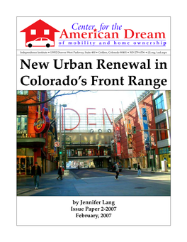 New Urban Renewal in Colorado's Front Range