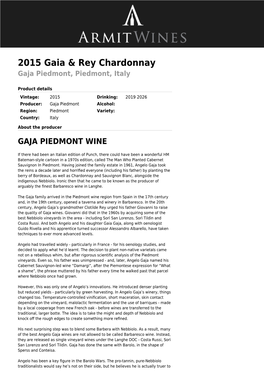 2015 Gaia & Rey Chardonnay