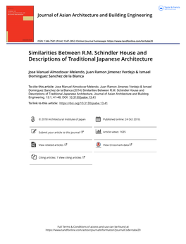 Similarities Between R.M. Schindler House and Descriptions of Traditional Japanese Architecture