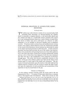 Internal Relations in Audion-Type Radio Receivers