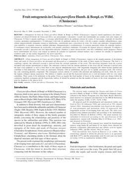 Clusiaceae) Káthia Socorro Mathias Mourão1,2 and Juliana Marzinek1