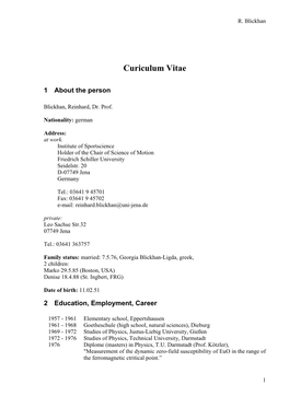 Curiculum Vitae