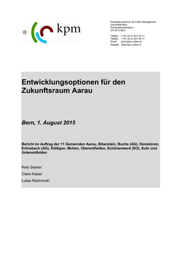 Entwicklungsoptionen Für Den Zukunftsraum Aarau