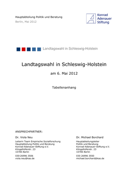 Landtagswahl in Schleswig-Holstein