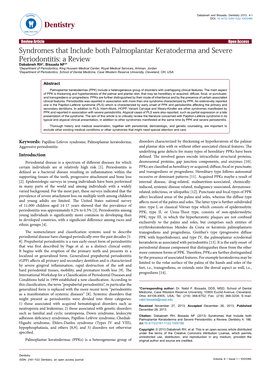 Syndromes That Include Both Palmoplantar Keratoderma And