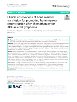 Clinical Observations of Bone Marrow Transfusion for Promoting Bone