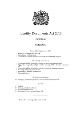 Identity Documents Act 2010