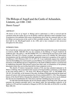 The Bishops of Argyll and the Castle of Achanduin, Lismore,Adll80-1343