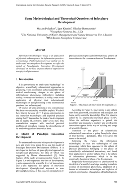 Some Methodological and Theoretical Questions of Infosphere Development