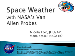 Space Weather with the Van Allen Probes