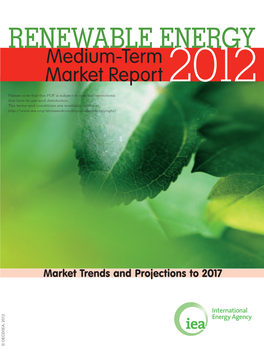 Medium-Term Renewable Energy Market Report 2012 3 Acknowledgements