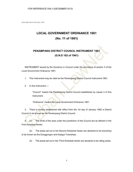 PENAMPANG DISTRICT COUNCIL INSTRUMENT 1961 (G.N.S 162 of 1961)