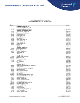 Federated Hermes Clover Small Value Fund