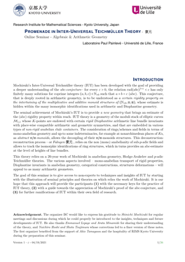 Promenade in Inter-Universal Teichmüller Theory