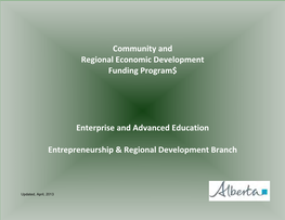 Community and Regional Economic Development Funding Program$