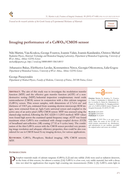 Imaging Performance of a Cawo4/CMOS Sensor