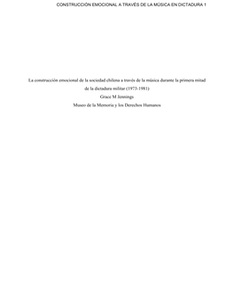 Construcción Emocional a Través De La Música En Dictadura 1