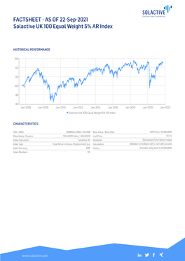 FACTSHEET - AS of 22-Sep-2021 Solactive UK 100 Equal Weight 5% AR Index