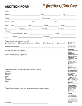 Download Audition Form