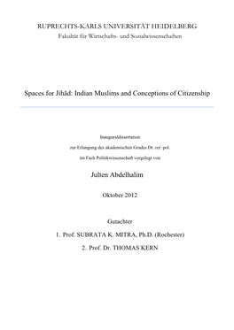 Indian Muslims and Conceptions of Citizenship