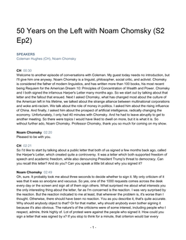 50 Years on the Left with Noam Chomsky (S2 Ep2)