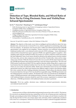 Detection of Type, Blended Ratio, and Mixed Ratio of Pu'er Tea by Using Electronic Nose and Visible/Near Infrared Spectrometer