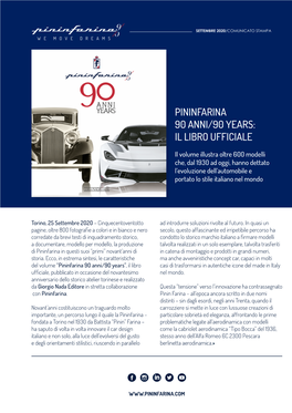 Pininfarina 90 Anni/90 Years: Il Libro Ufficiale
