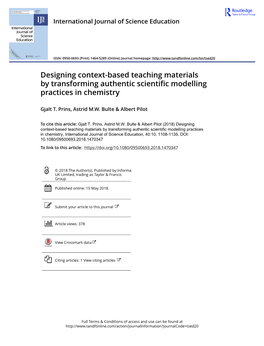 Designing Context-Based Teaching Materials by Transforming Authentic Scientific Modelling Practices in Chemistry