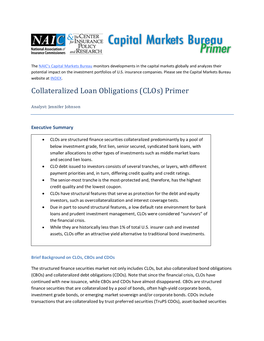 Collateralized Loan Obligations (Clos) Primer