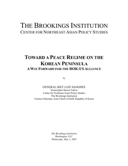 Establishment of Korean Peace Regime &