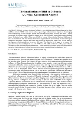 PDF the Implications of BRI in Djibouti