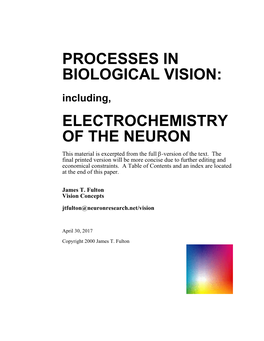 Processes in Biological Vision