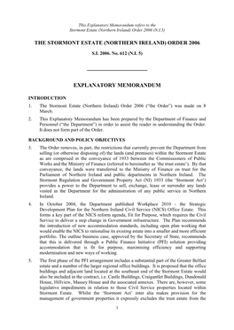 The Stormont Estate (Northern Ireland) Order 2006 (N.I.5)