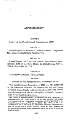 APPENDIX XXXI V. History of the Constitutional Convention of 1776.1