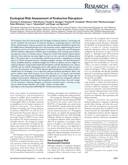 RESEARCH Review Ecological Risk Assessment of Endocrine Disruptors Thomas H