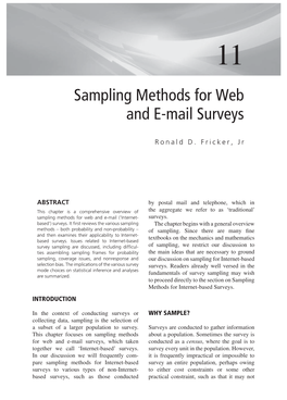 Sampling Methods for Web and E-Mail Surveys