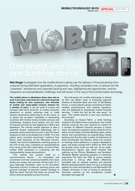One World, One Love, One Banking Device?