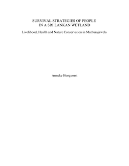 Survival Strategies of People in a Sri Lankan Wetland