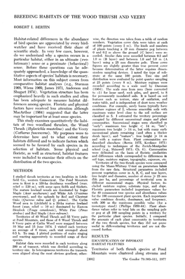 Breeding Habitats of the Wood Thrush and Veery