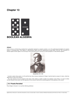 Chapter 13 BOOLEAN ALGEBRA