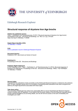 Structural Response of Drystone Iron Age Brochs