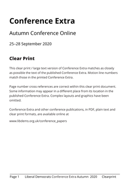 Conference Extra