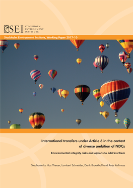 International Transfers Under Article 6 in the Context of Diverse Ambition of Ndcs