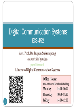 Digital Communication Systems ECS 452