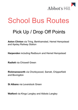 School Bus Routes