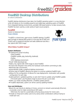 Freebsd Desktop Distributions by DREW GURKOWSKI