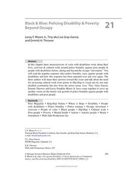 Black & Blue: Policing Disability & Poverty Beyond Occupy