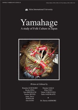 Yamahage a Studyyamahage of Folk Culture in Japan a Study of Folk Culture in Japan