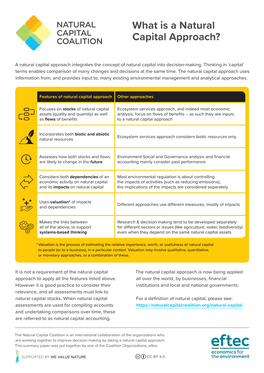 What Is a Natural Capital Approach?